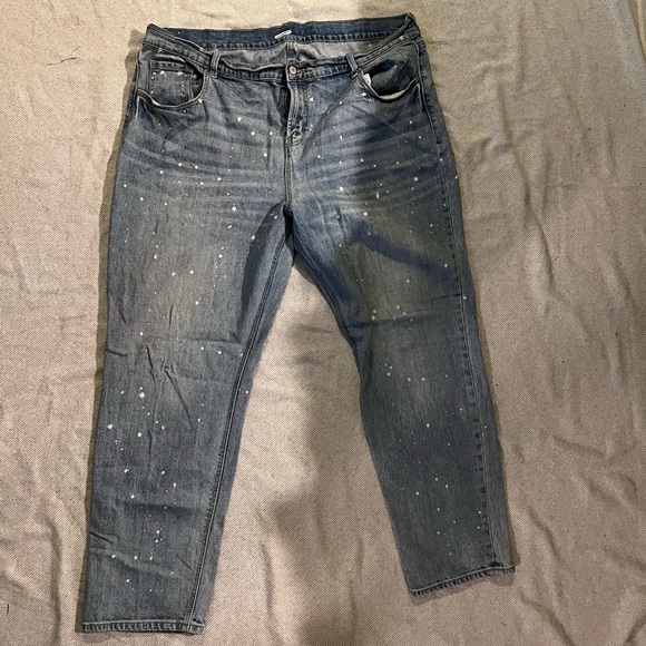 light wash plaint splatter straight leg jean - Picture 1 of 2
